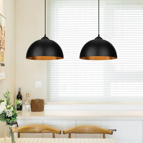 Randaco 2x Suspension Industrielle Vintage Suspension Luminaire design luminaire plafonnier salon salle à manger Métal Retro E27 (1/5)