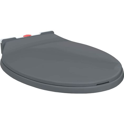 Abattant de toilette avec mécanisme de fermeture amortie, démontage rapide, gris, ovale
