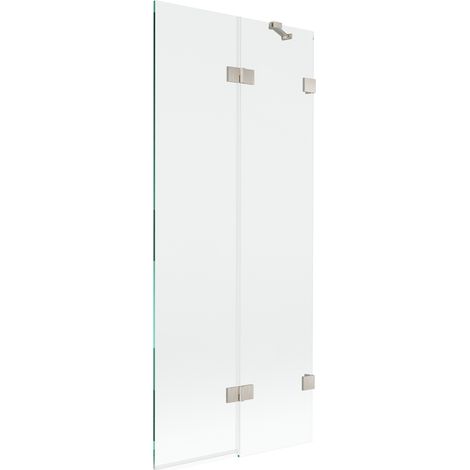 Mexen Lunar Duschabtrennung 2-flügelig rechts 80 x 150 cm, transparent, gebürsteter Nickel - 897-080-100-97-00-P (1/5)