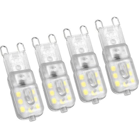 Lot de 4 ampoules LED G9 3000K, type « maïs », pour appliques murales, miroirs de courtoisie et suspensions.-3W (1/5)