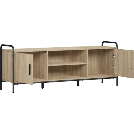 vidaXL Mueble de TV 133 x 33 x 50 cm Roble Sonoma Madera de ingeniería (1/2)