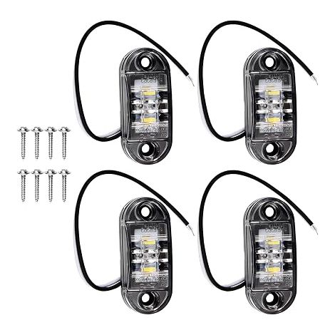 Blanc IP65 12 V/24 V Ovale LED latérales Feux, Avant et Arrière, de gabarit, Position pour Camion remorque Van Caravan Voiture Bus Bateaux (1/5)