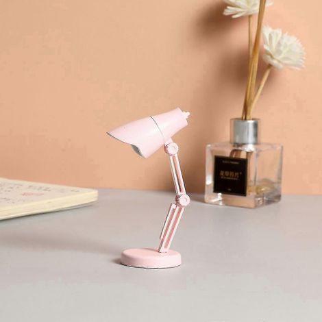 Mini lámpara de escritorio LED plegable magnética con clip (LD01 Rosa)