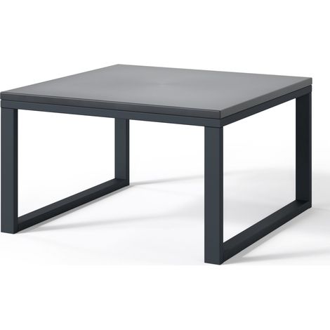 Selsey Dywilly - Gartentisch, Betonoptik / schwarzes Gestell, 60x60 cm (1/2)