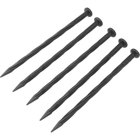 50 piquets de bordure en nylon spiralé pour l'ancrage paysager, la création de bordures de pavés, de barrières anti-mauvaises herbes et de tentes à gazon. (1/5)
