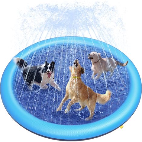 Tapis de jeu aquatique 2 en 1 pour chiens et enfants — Tapis d'extérieur robuste de 0,58 mm d'épaisseur (170 cm, bleu) (1/5)