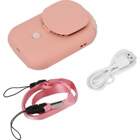 Ventilateur de bureau USB portable silencieux pour maquillage - Rose, pour maison, bureau, dortoir, extérieur (1/5)
