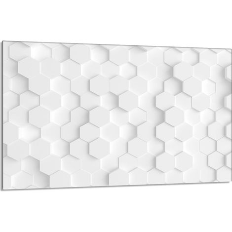 Plaque de protection en verre pour poêle 80x52 blanche (1/5)