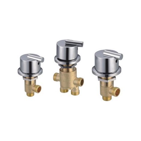 SY-1006 Split Badewannenarmatur-Set aus Kupfer für Warm- und Kaltwasserschalter, Duscharmatur, fünf Zylinder, 3 Stück im Set (1/4)