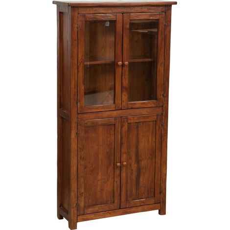 Handcrafted solid wood linden display hutch cabinet. Made in Italy (1/5)