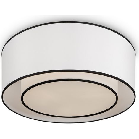 Maytoni Bergamo Moderna plafoniera cilindrica a 3 luci bianca, paralume bianco e nero, E27