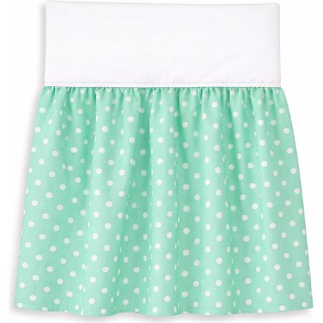 Mantovana per culla 120x60 cm - pois bianchi su sfondo verde menta (1/3)