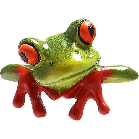 Décoration d'ordinateur portable en forme de grenouille - Figurine de grenouille pour bureau à domicile ou bureau (1/4)