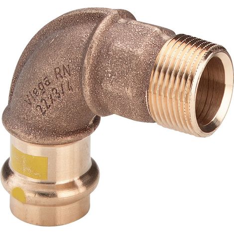 Viega Profipress G-Curva di transizione a 90 gradi, d 35mm, R 11/4 bronzo rosso Modello 2614, 345792