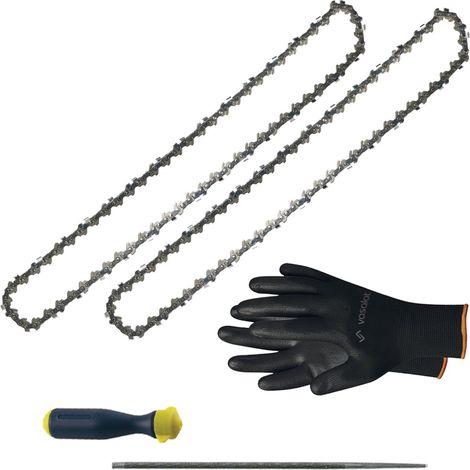 Kettensäge Zubehör - 2x Sägekette 35cm Picco Micro Mini 3 Ersatzkette + Feilenheft mit Feile 4mm (1/5)
