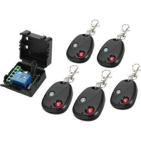 Commutateur de télécommande de style petite valise monocanal DC 12 V, contrôle d'accès, contrôle d'éclairage LED, etc. avec 5 télécommandes-DOU (1/4)
