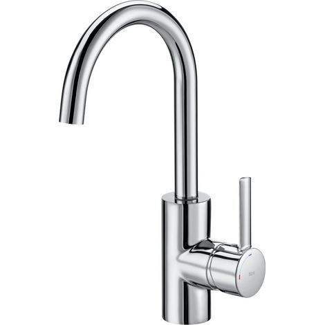 ROCA A5A4060C00 TARGA Grifo Monomando Lavabo Alto Maneta Lateral con Desagüe Automático Cromo - ref: A5A4060C00 (1/2)