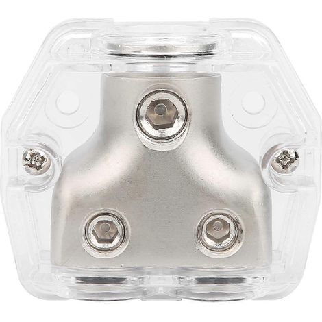 Bloc de distribution de masse négatif pour voiture, séparateur de puissance haut-parleur, 1 entrée 0GA vers 2 sorties 4GA, DB003, répartiteur de câble audio, kit de mise à la terre auto, connecteur de (1/4)