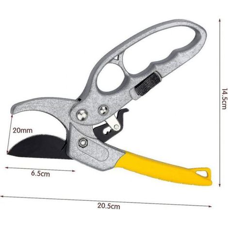 Sécateur - Lame Acier Au Manganèse - Poignée Caoutchouc Antidérapante - Coupe Jusqu'à 20 mm - Pour Taille Plantes Et Branches - 1 Pièce (1/5)