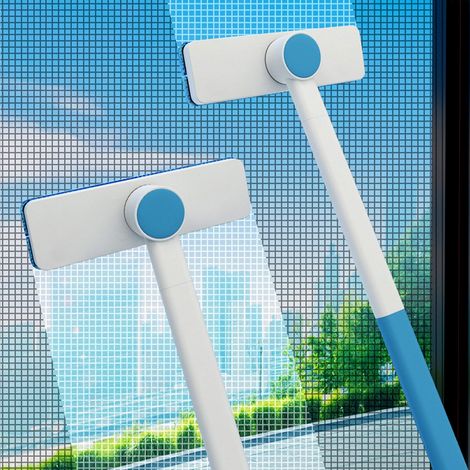 Nettoyant Pour Moustiquaire - Brosse Nettoyante Pour Grille De Fenêtre Et Porte - Raclette Et Essuie-Glace 3-en-1 - 52 x 22 x 6,5 cm - 1 Pièce (1/5)