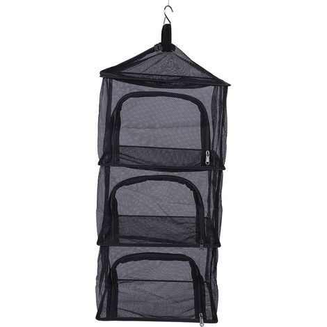 Penderie pliable 4 niveaux séchoir à linge filet extérieur avec fermeture éclair (1/5)