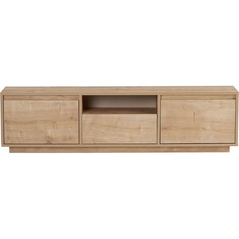 Meuble tv 3 portes en bois L160cm - Bois clair - Kula (1/5)