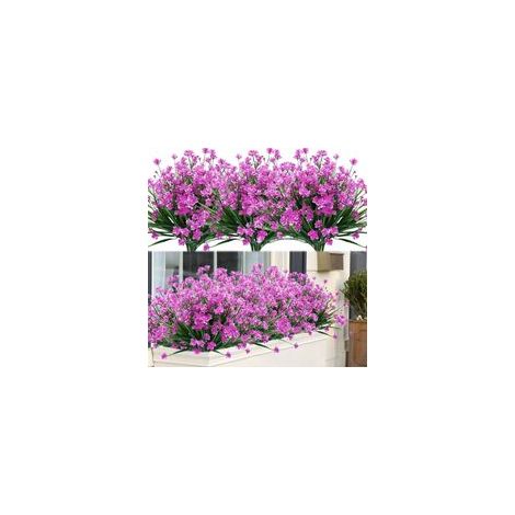 8 Bundles Extérieure Artificielle Faux Fleurs Arbustes Résistants Aux UV Plantes, avec caractéristiques : Plastique (1/5)