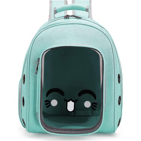 Sac à dos à bandoulière pour chat, sac à dos pour chien, sac à dos transparent respirant, sac à dos pour petits animaux (chats, chiens, lapins), approuvé par les compagnies aériennes (1/4)