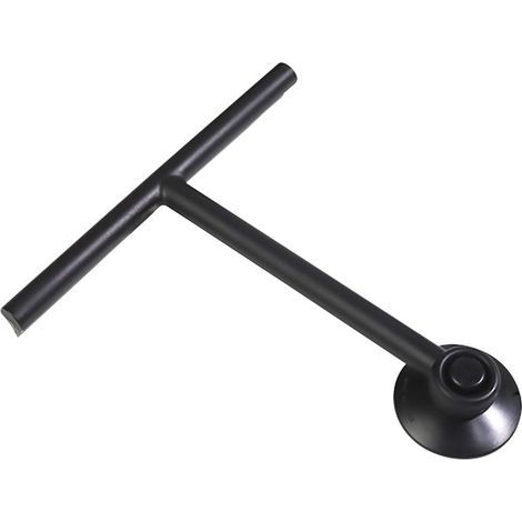 Shower Squeegee with Suction Cup Holder - Black - Bathroom Window Squeegee - Stainless Steel Silicone, Hook Included - Shower Accessories, Household Cleaning Equipment (1/5)
