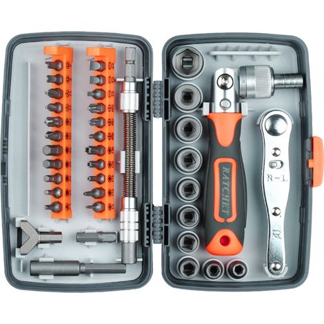 Set cacciaviti cricchetto antiscivolo – Precisione multi-angolo – Per elettronica, moto, casa e auto (1/5)