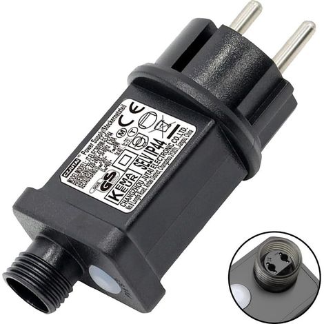 – Clignoteur pour guirlande lumineuse 31V 6W – 9 modes d'éclairage avec minuterie – étanche IP44 pour éclairage extérieur – Transformateur LED (1/5)