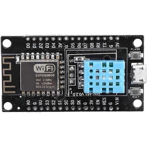 ESP-12F ESP8266 NodeMCU Entwicklungsboard mit integriertem DHT11 Temperatur- und Feuchtigkeitssensor CH340 für Arduino Micro USB