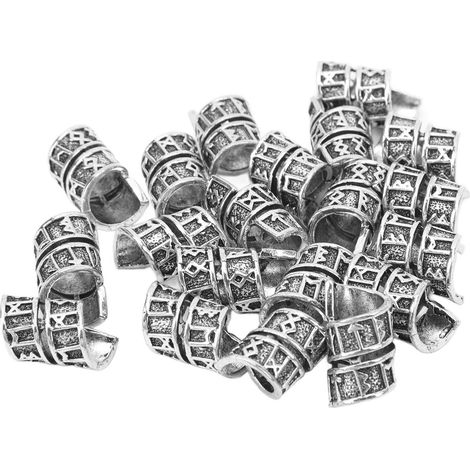 20 Pièces Perles Rasta Vintage Gros Trou, Perles à Barbe Cool Tendance, Décoration Capillaire DIY Projet (1/5)