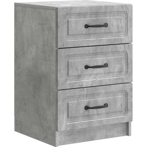 Bedside Cabinet Concrete Grey 43 x 41 x 63.5 cm Engineered Wood vidaXL