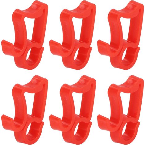 100 Pinces Crochets pour Guirlandes Lumineuses de Noël, Plastique Résistant, Fixation Facile, Usage Polyvalent pour Décorations de Fêtes, Rouge (1/5)