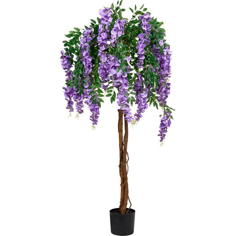 Planta artificial en maceta para interior decoración de plástico con maceta negra 150 cm Wisteria Tree