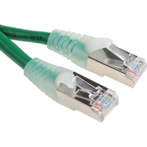 Câble Ethernet cat 5e Avec connecteur gaine PVC Vert / , F/UTP, 10m ( Prix pour 1 )