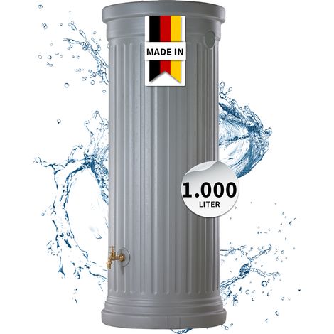 GARANTIA Säulentank Regentonne 1000 Liter steingrau