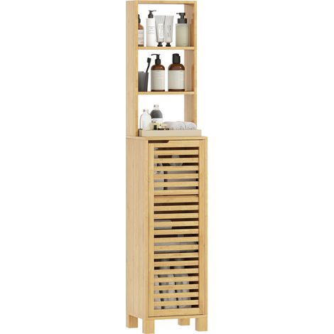 Pour Petits Espaces Meuble Haut Gain de Place Salle de Bain avec Étagères Réglables 170 cm (1/5)