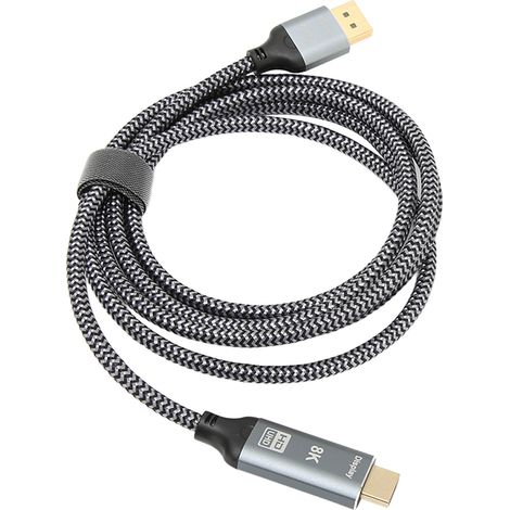 Câble adaptateur DisplayPort vers HDMI 8K, mâle-femelle, compatible DisplayPort 1.4 et HDMI 2.1 (1/5)