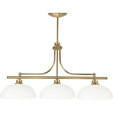 Lampadario a sospensione con paralume in vetro, attacco E27, LED, colore bianco, modello 14-682.
