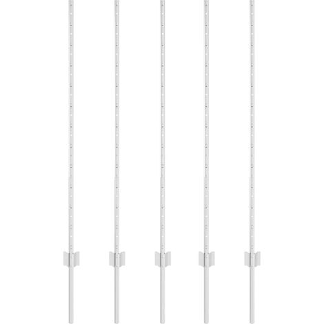 Poteau de clôture. 5 pcs Argenté 120 cm Acier (1/5)