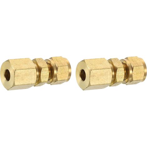 2 raccords à compression en laiton, connecteur pour tube OD 4 mm x 5 mm, connecteurs union à compression filetés NPT (1/5)