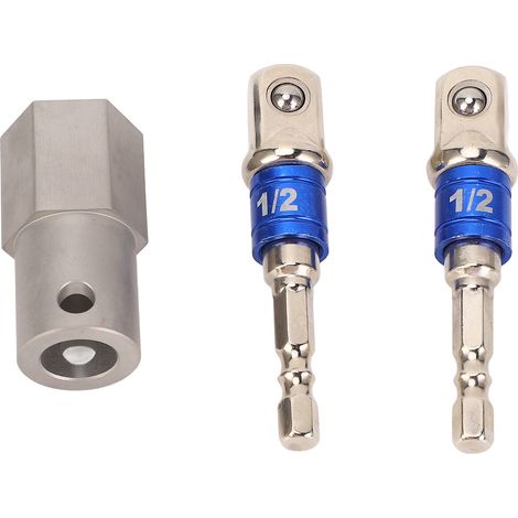 Adaptateur de perceuse pour manivelle de cric de remorque à levier haut en acier inoxydable avec 2 embouts adaptateurs de douille 1/2 pouce (1/5)
