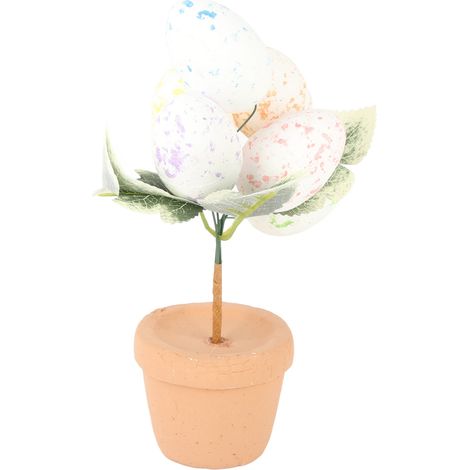 Décoration de Pâques Plante en Pot avec Œufs Artificiels, Simulacre d’Œuf Fleuri pour Table, Ornement de Fête, Ensemble Décoratif pour Maison (1/2)
