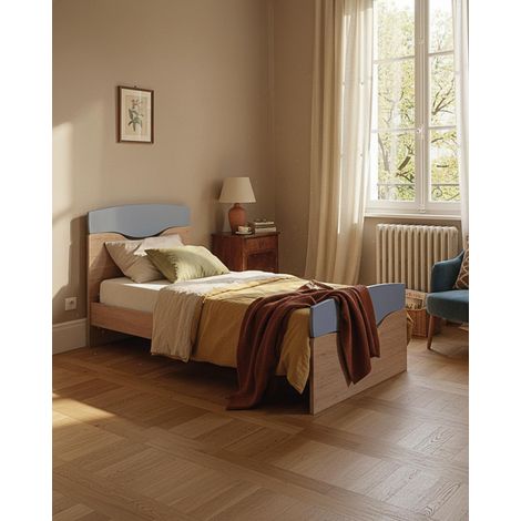 Letto Smile con fascioni e pediera - Letto singolo 87 x 197 - Struttura Virginia e avio - Rete e materasso esclusi (1/4)