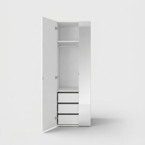 Kleiderschrank mit 2 Türen, Spiegel und 3 Schubladen Flex (1/4)