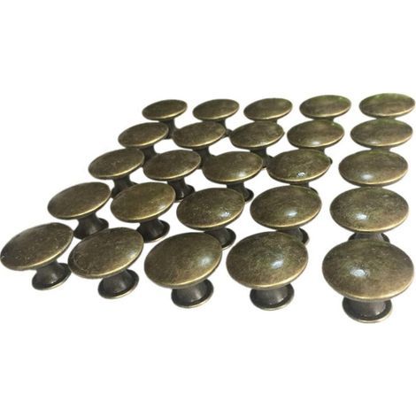 25 boutons tiroir vintage 30mm bronze antique cuisine armoire commode (1/5)