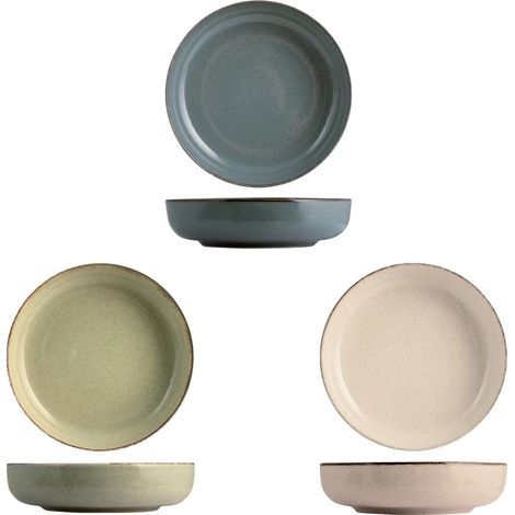 H&h pearl set 4 piatti fondi, porcellana, assortiti, 19cm