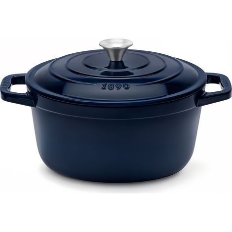 La Fonderie 1890 ALMA22 - Cocotte en fonte 22cm bleu (1/5)